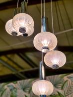 Vintage hanglamp chroom / glas bollen Sölken Leuchten, Ophalen, Gebruikt, ., Vintage