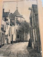 Pentekening historische stad, Antiek en Kunst, Kunst | Etsen en Gravures, Ophalen of Verzenden