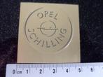sticker opel schilling logo rond, Verzamelen, Verzenden, Zo goed als nieuw, Auto of Motor