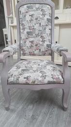 Vintage brocante fauteuil met bloemenmotief, Ophalen