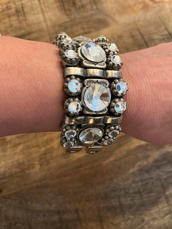 Feestelijke Josh Armband met Strass, Sieraden, Tassen en Uiterlijk, Armbanden, Gebruikt, Overige materialen, Zilver, Met strass