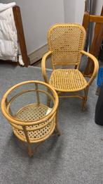 Rotan stoel en tafel, Antiek en Kunst, Antiek | Meubels | Stoelen en Banken, Ophalen of Verzenden