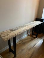 Eiken Sidetable met Stalen Poten, Huis en Inrichting, Tafels | Sidetables, Ophalen, Gebruikt, Eikenhout, Minder dan 25 cm