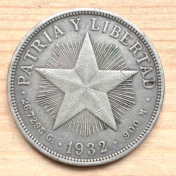 Cuba 1 Peso 1932 zilver beschikbaar voor biedingen