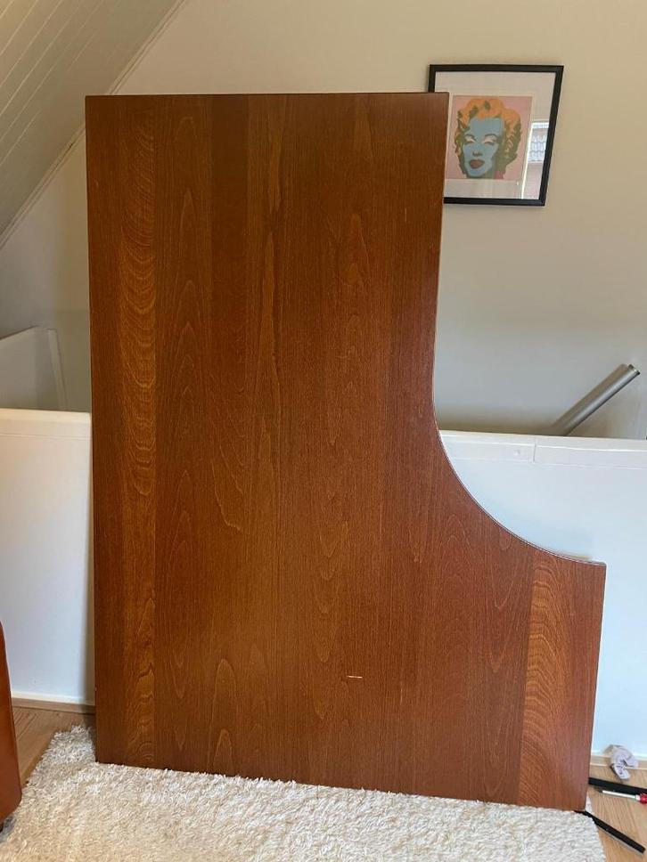 Bureau Ikea Galant donkerbruin, Huis en Inrichting, Bureaus, Gebruikt, Bureau, In hoogte verstelbaar, Ophalen