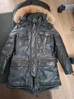 Philipp Plein Parka leren jas met bontkraag, Maat 52/54 (L), Zwart, Ophalen of Verzenden, Philipp Plein