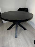Eetkamer tafel zwart visgraat met kruispoot, Huis en Inrichting, Tafels | Eettafels, Ophalen of Verzenden, Zo goed als nieuw, Rechthoekig