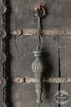 Houten klos ornament hanger leren veter hang stoer sober, Verzenden, Nieuw