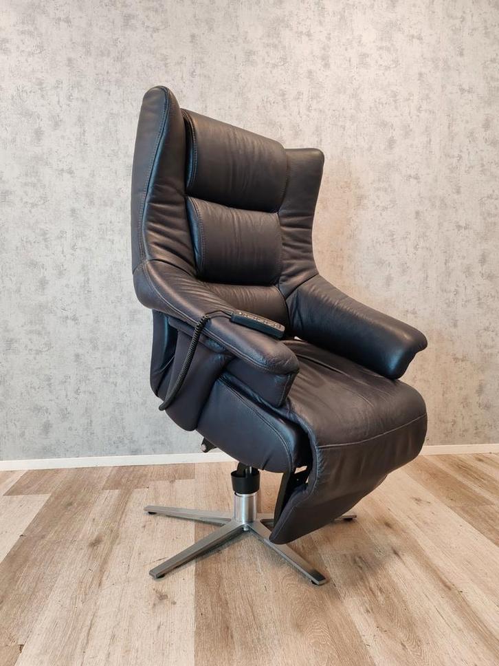 Luxe Himolla sta op stoel relax fauteuil met garantie, Huis en Inrichting, Fauteuils, Zo goed als nieuw, Leer, 50 tot 75 cm, Minder dan 75 cm