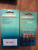 Puresonic Vergulde Kabel Connectoren - 4 Stuks, Audio, Tv en Foto, Audiokabels en Televisiekabels, Ophalen of Verzenden, Nieuw