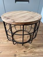Salontafel hout/ zwart metaal, Huis en Inrichting, Tafels | Salontafels, Ophalen, 100 tot 150 cm, 50 tot 100 cm, Zo goed als nieuw