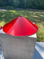 Vintage Emaillen Lampenkap Rood, Gebruikt, 25 tot 50 cm, Rond, Ophalen of Verzenden
