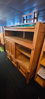 Massief Eiken Kast met Schuifdeur, Gebruikt, 100 tot 150 cm, Klassiek, Eikenhout