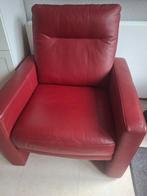 Stoel Montel rood leer, Huis en Inrichting, Ophalen, Zo goed als nieuw, Leer, Minder dan 50 cm