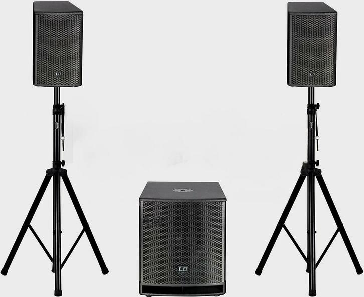 LD Systems DAVE 12 G3 PA set compleet statief/kabels 540WRMS, Muziek en Instrumenten, Versterkers | Keyboard, Monitor en PA, Zo goed als nieuw