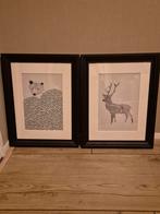 Set van twee Ikea Edsbruk posters met zwarte lijsten, Ophalen, Minder dan 50 cm, Zo goed als nieuw, Minder dan 50 cm
