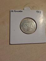 Zilveren 1/2 Gulden Wilhelmina 1907 - Zeer Fraai, ½ gulden, Zilver, Ophalen of Verzenden, Koningin Wilhelmina