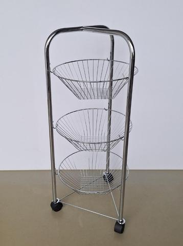 chroom keuken-trolley fruitmand 3 mandjes keukenrek h= 76cm beschikbaar voor biedingen