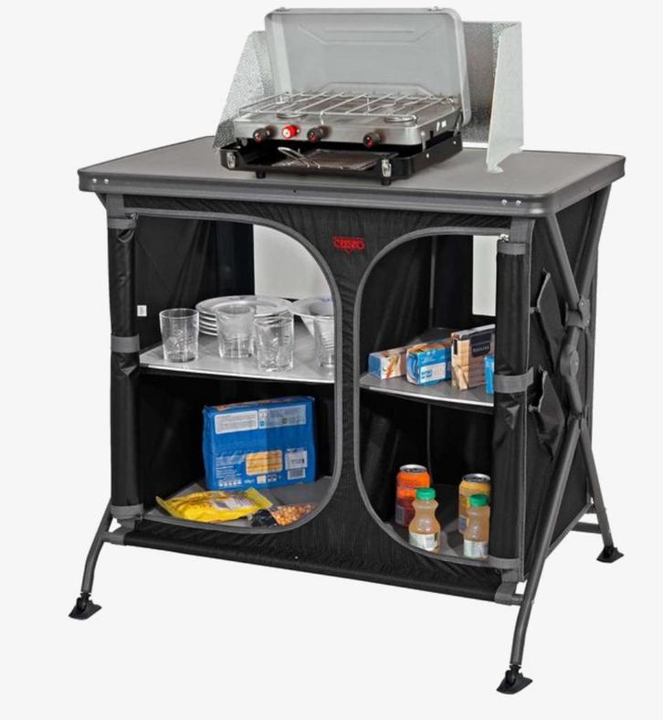Crespo Lage Campingkast AP105 - Kookkast/Opbergmeubel, Caravans en Kamperen, Kampeermeubelen, Gebruikt, Campingkast, Ophalen of Verzenden