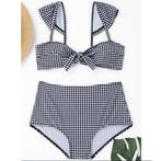 Zwart wit geruite bikini (zwarte witte push up badkleding), Verzenden, Nieuw, Bikini