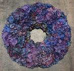 Prachtige paarse hortensiakrans,  vers gemaakt, 40 cm drsn., Huis en Inrichting, Woonaccessoires | Kransen, Ophalen of Verzenden