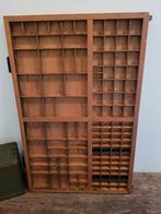 Prachtige oude houten vintage letterbak lade, Ophalen, Hout, Cd's