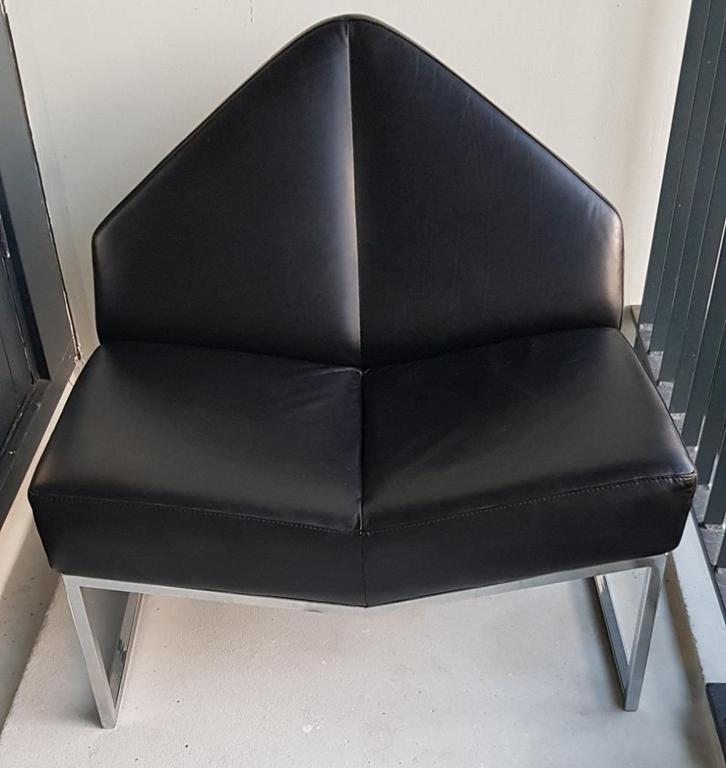 Leolux Lounge Chair Zwart model Wibber Friedrich Hill, Huis en Inrichting, Stoelen, Nieuw, Eén, Leer, Zwart, Ophalen of Verzenden