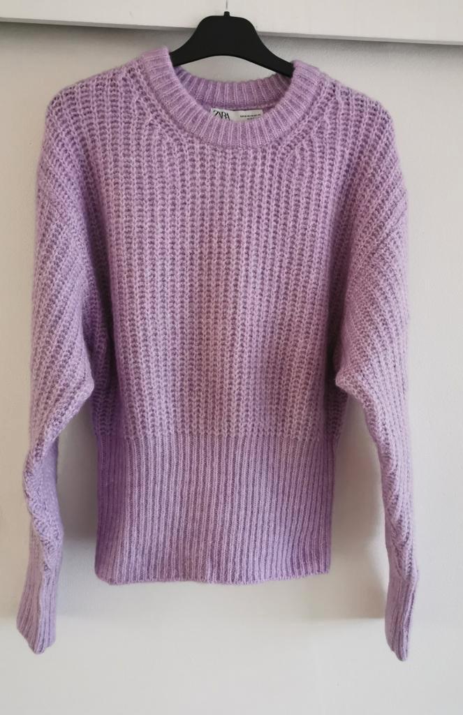 ZARA trui met wol en alpaca mt. L, Kleding | Dames, Truien en Vesten, Nieuw, Maat 42/44 (L), Paars, Verzenden