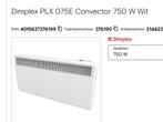 NIEUW Dimplex wandconvector 750 watt, Ophalen, 30 tot 80 cm, 500 tot 800 watt, Zo goed als nieuw
