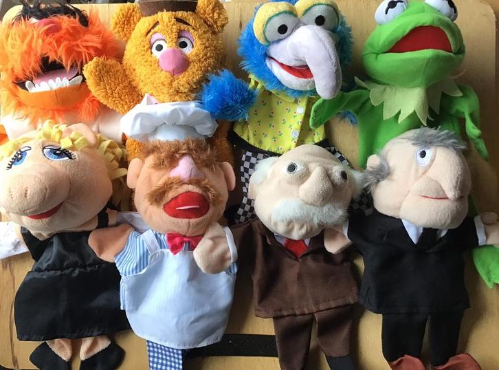 Complete set handpoppen The Muppets - ZGAN, Kinderen en Baby's, Speelgoed | Knuffels en Pluche, Zo goed als nieuw, Overige typen