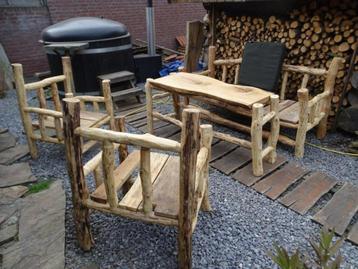 loungebank tuinset boomstam bank stoel bed tafel epoxy tafel beschikbaar voor biedingen
