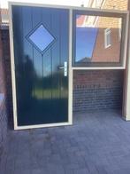 Merbau kozijn + deur + zijraam + thermopane 212 x 106 cm, 75 tot 150 cm, Deurkozijn, Ophalen of Verzenden, Zo goed als nieuw