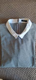 Purdey grijze top met wit kraagje, L, Maat 38/40 (M), Verzenden, Zo goed als nieuw, Purdey