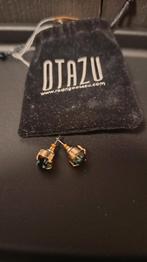OTAZU Goudkleurige oorbellen met Blauw/Groen, Met edelsteen, Nieuw, Ophalen of Verzenden, Knopjes of Stekers