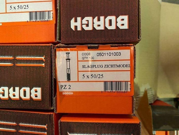 Slagpluggen Borgh, 80 doosjes 5 x 50, Doe-het-zelf en Verbouw, IJzerwaren en Bevestigingsmiddelen, Nieuw, Overige typen, Minder dan 50 mm