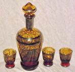 Vintage Italiaanse karaf met zilver gedecoreerd., Ophalen of Verzenden