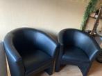 2 zwart kunstleren club stoeltjes, Huis en Inrichting, Stoelen, Ophalen, Overige materialen, Twee, Horeca
