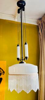Art Deco hanglamp met glazen franje, Huis en Inrichting, Lampen | Hanglampen, Zo goed als nieuw, Art Deco, Ophalen, 75 cm of meer