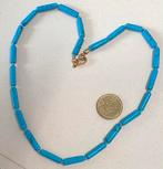 Leuk ketting met edelsteen kralen / staafjes  Blauwe Howliet, Blauw, Nieuw, Ophalen of Verzenden, Steen of Mineraal