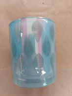 Waxinelichthouder met tekeningen in glas, ptmd, Overige materialen, Grijs, Nieuw, Ophalen of Verzenden