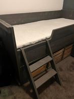 Steigerhouten eenpersoonsbed met lades, Ophalen, Gebruikt, 90 cm, Eenpersoons