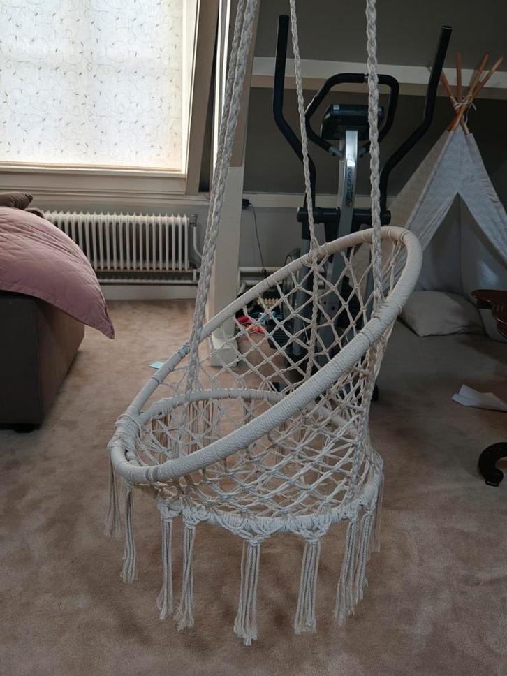 Hangstoel van touw - Bohemian stijl, Huis en Inrichting, Stoelen, Ophalen of Verzenden