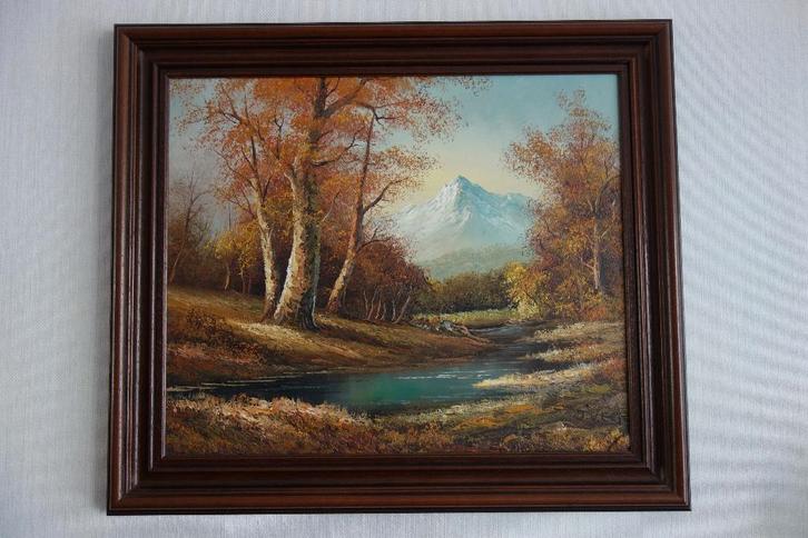 Olieverf schilderij Adrianus Johannes van Eck, Antiek en Kunst, Kunst | Schilderijen | Klassiek, Ophalen of Verzenden