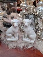 Set 2 porseleinen raam hondjes, Antiek en Kunst, Antiek | Porselein, Ophalen of Verzenden