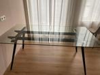 Glazen eettafel met zwart onderstel - 180x90cm, Huis en Inrichting, Tafels | Salontafels, Ophalen, 50 tot 100 cm, Zo goed als nieuw