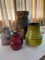 4 vintage/ retro vaasjes., Steen, Gebruikt, Overige kleuren, Ophalen of Verzenden