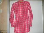Kinderkleding:  mt 170 - roze/rood/wit geblokte lange blouse, Ophalen of Verzenden, Zo goed als nieuw, Meisje, Overhemd of Blouse