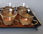 Mid century retro thee glazen set met dienblad Jena glas, Verzenden