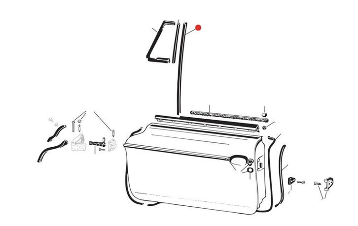 VW Type 34 Karmann Ghia Raamvilt paar zijruiten, Auto diversen, Auto-accessoires, Nieuw, Ophalen of Verzenden