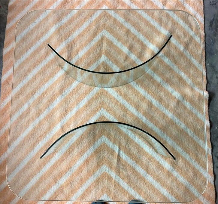 glazen salontafel galotti design vierkant 1.00 m x 1.00 m, Huis en Inrichting, Tafels | Salontafels, Nieuw, Minder dan 50 cm, 50 tot 100 cm